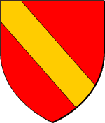 De gueules, à la bande d'or